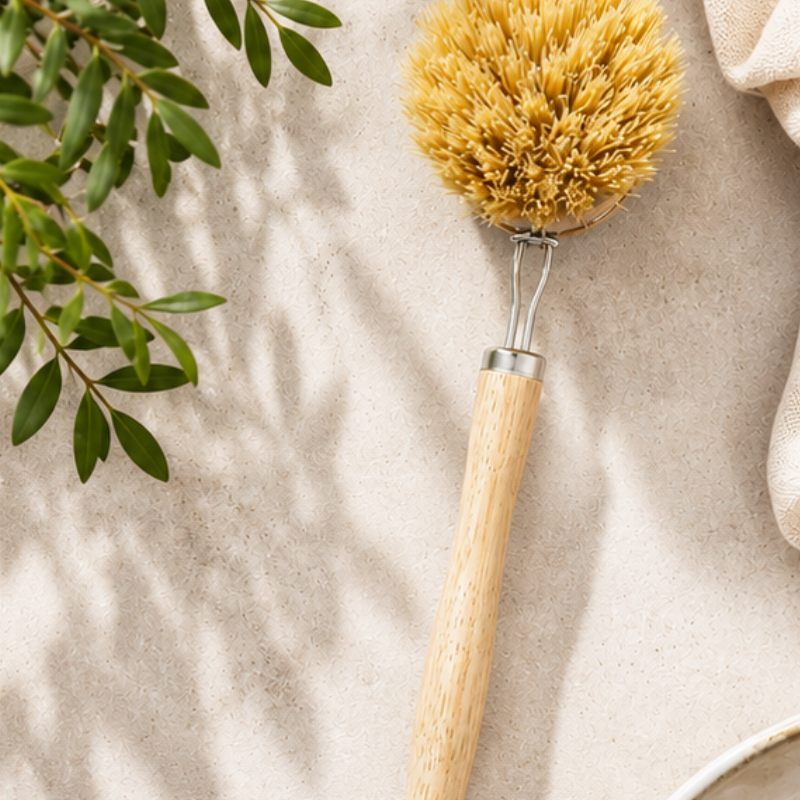 NordicBrush™ – Naturlig Opvaskebørste i Træ